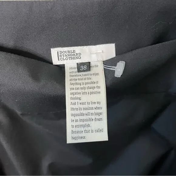 Double Standard Clothing NYC Open Shoulder Black Blouse Pleated Sleeves 38/ US S - Picture 7 of 9